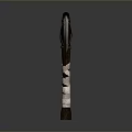 Medieval Double Bladed Axe With Wooden Handle And White Straps