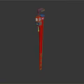 Professional Red Pipe Wrench Manual Plumbing Tool With Long Handle For Industrial Pipe Repair