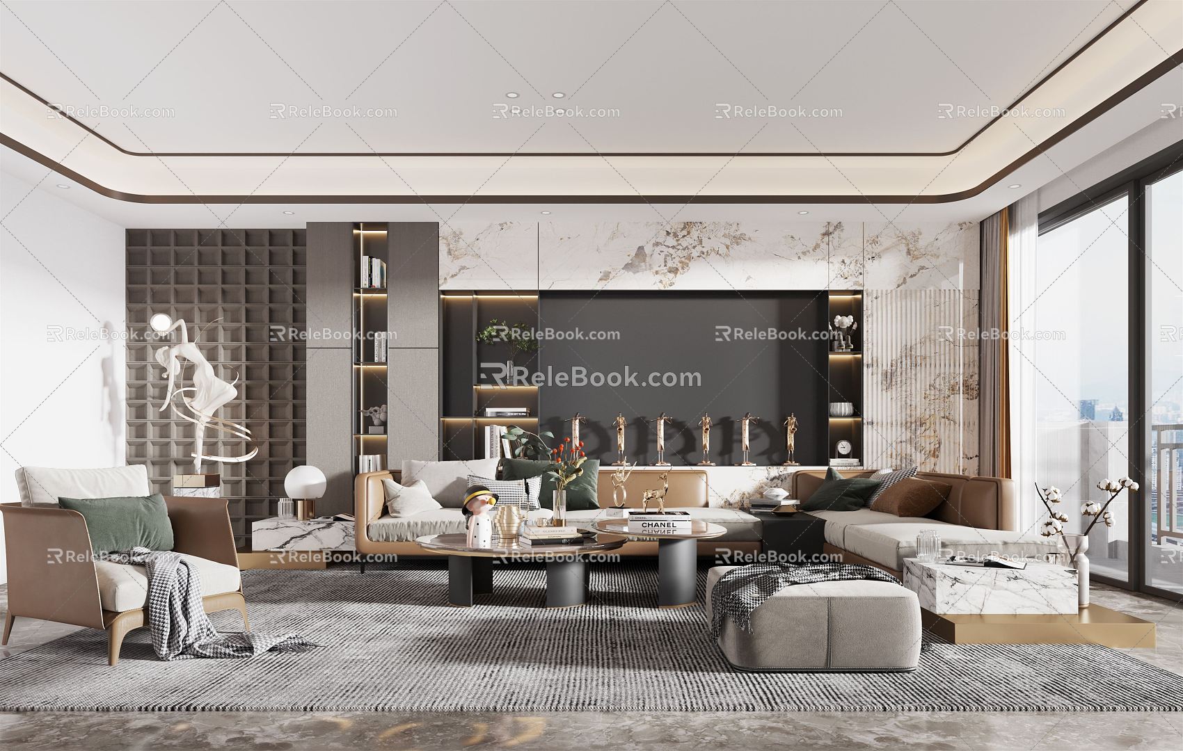 modern living room 3d model