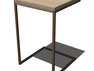 Modern Coffee Table With Wooden Top And Metal Frame For Living Room Decor 3d model