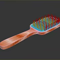Ergonomic Daily Use Comb With Orange Handle And Blue Bristles Design