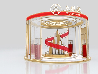 Wuliangye Booth Wuliangye Flash Shop Wine Booth Wine Display Cabinet Wine Atmosphere Device Beauty Device Wuliangye Atmosphere Beauty Device 3d model