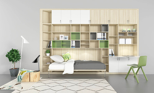 Nordic bookcase third 3d model