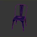 Blue Modern Metal Single Chair With Simple Design And Smooth Curved Lines For Home Use