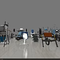 Various Sports Equipment Including Dumbbells Treadmills Barbells Workout Benches And Mats For Gym