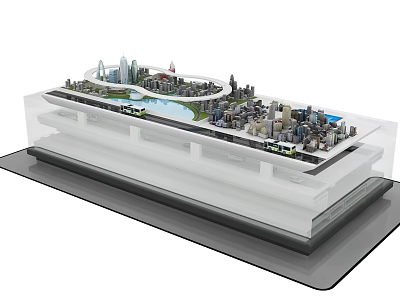 City Sand Table Model With Detailed Multi Layer Urban Buildings And Roads 3d model