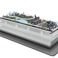 City Sand Table Model With Detailed Multi Layer Urban Buildings And Roads