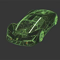 Black Supercar With Sleek Aerodynamic Design Transparent Roof Sharp Lines Red Headlights And Futuristic Look