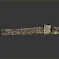 Scenic Great Wall 3D Model With Detailed Winding Structure And Green Vegetation
