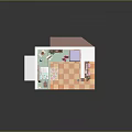 Vibrant Indoor Room Diorama With Furniture Plants And Decorative Elements