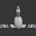 Sci-Fi Mechanical Creature 3D Model With White Streamlined Design And Silver Parts 3d model