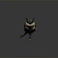 Futuristic Sci Fi Weapon With Gold And White Intricate Mechanical Structure And Grip Design