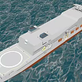 Modern Warship Sailing On The Sea With White Hull And Deck Structure