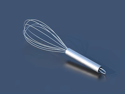 Stainless Steel Whisk Kitchen Utensil With Handle For Baking And Cooking 3d model