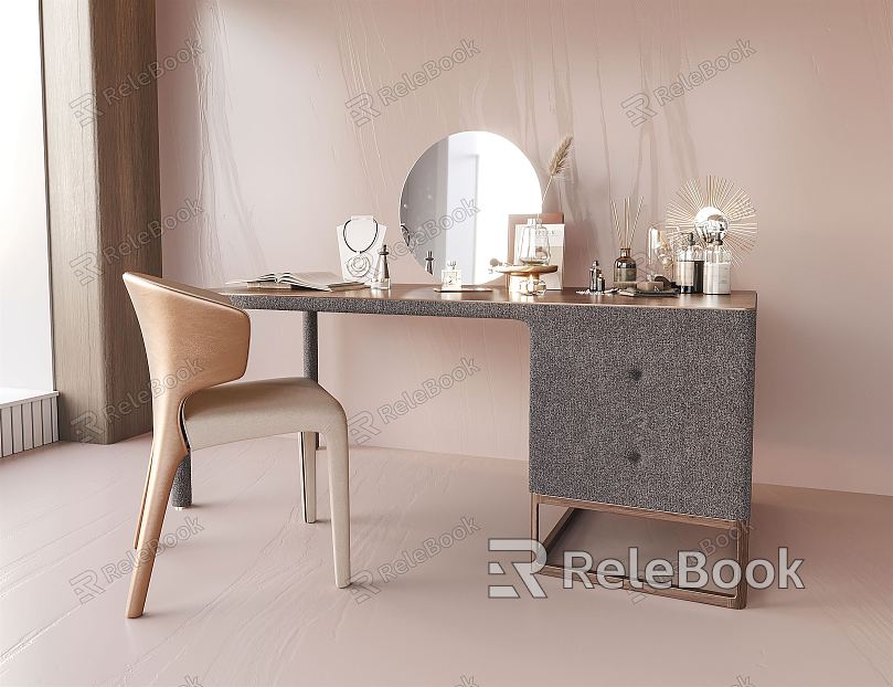 Modern Dressing Table Office Desk and Chair Combination model