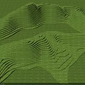 Green Layered Wavy Park Landscape Showcasing Rolling Lawn Terrain And Curved Lines