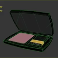 Open Lancome Pink Powder Case With Blush Brush And Cosmetic Design