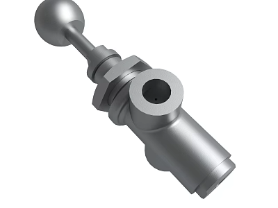 Industrial Grade Stainless Steel Mechanical Valve with Handle and Connection Port 3d model