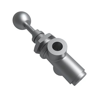 Industrial Grade Stainless Steel Mechanical Valve with Handle and Connection Port 3d model