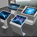 Sleek All in One Interactive Kiosks With Touch Screens And Dynamic Colorful Interfaces