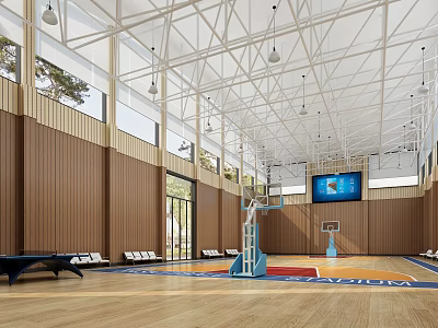 modern basketball hall 3d model