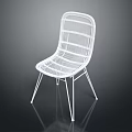 Modern White Leisure Chair With Metal Frame And Woven Seat Back For Indoor Outdoor Use