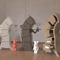 Unique Shaped Chest of Drawers in Various Colors with Stuffed Toys for Modern Home Decor
