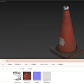 Orange Traffic Cone With Black Base White Top And White Sticker