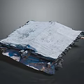 Tattered White Fabric Cover With Worn Edges And Support Base Structure 3d model