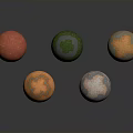 Colorful Wood Stone Material Spheres With Various Textures And Round Shapes