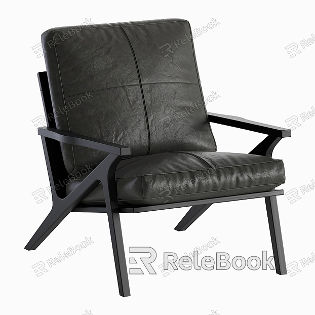 Leather modern armchair leisure chair model