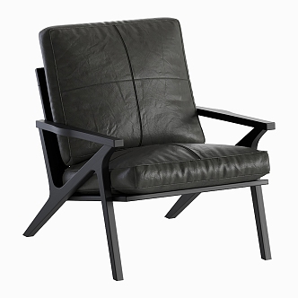 Leather modern armchair leisure chair 3d model