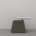 Modern Minimalist Side Table with Dark Brown Base and White Flat Top Design 3d model