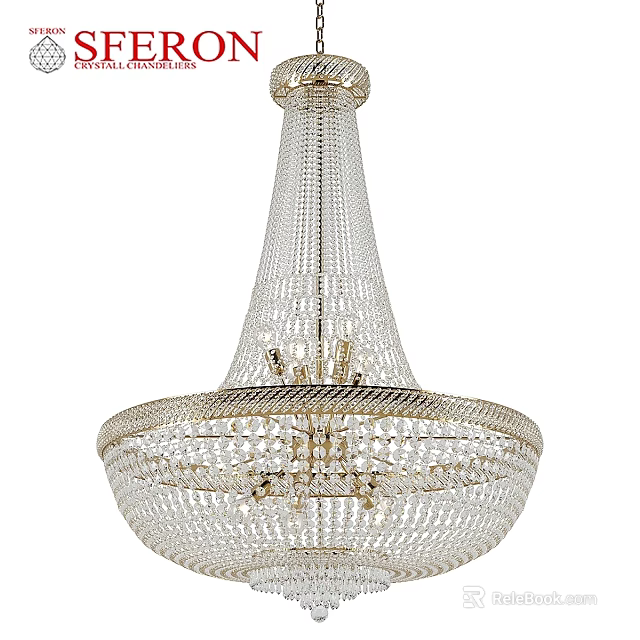 Elegant Crystal Chandelier With Gold Accent And Multi tiered Design For Luxury Interior 3d model 