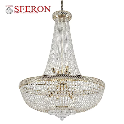 Elegant Crystal Chandelier With Gold Accent And Multi tiered Design For Luxury Interior 3d model