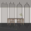 Luxury Modern Decorative Room Dividers With Metal Frames And Perforated Patterns 3d model