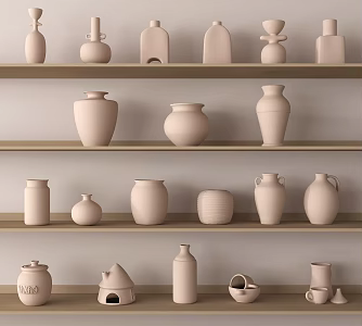 Modern ceramic ware jar ornaments 3d model