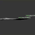 Futuristic Spaceship Design For Cosmic Exploration With Sleek Silver And Green Aerodynamic Structure