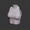 Stylish White Sleeveless High Neck Knit Top on Mannequin