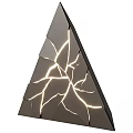 Modern Triangular Wall Lamp With Cracked Design And Light Through Cracks 3d model