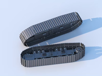 Mechanical Track Components Featuring Striped Metal Structure And Engineering Design 3d model