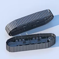 Mechanical Track Components Featuring Striped Metal Structure And Engineering Design