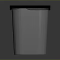 Square Trash Can With White Body And Dark Blue Plastic Lid Design