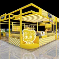 Zhouheiya Mall Shop With Yellow And White Striped Design Counter And Product