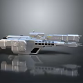 Futuristic Weapon Advanced Metallic Design Detailed 3D Model With Multiple Components Silver Finish 3d model