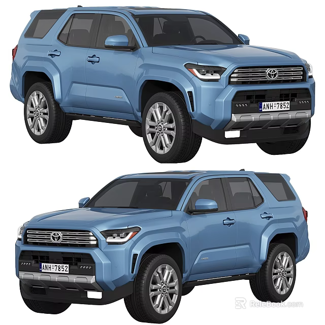 Blue Toyota SUV Modern Exterior Design With Two Angles View 3d model