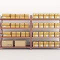 shelf iron rack shelf carton cardboard 3d model