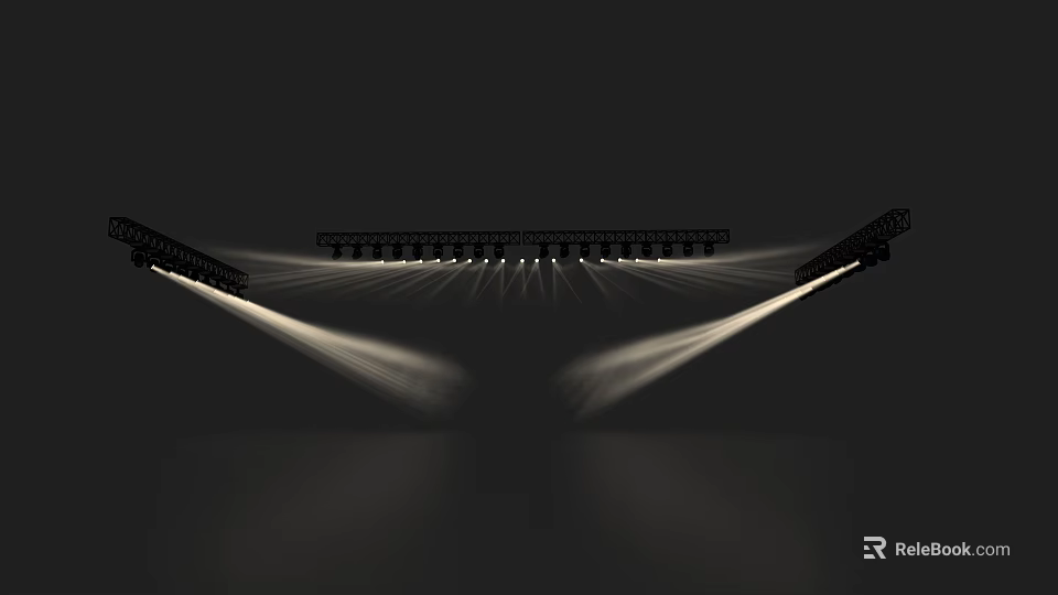 Symmetric Modern Decorative Lights with Directional Bright Beams Illuminating Area 3d model 