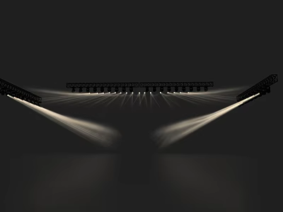 Symmetric Modern Decorative Lights with Directional Bright Beams Illuminating Area 3d model
