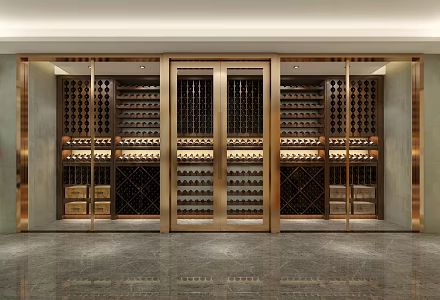 Light Luxury Wine Cellar Wine Cabinet 3d model